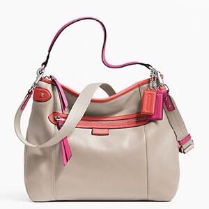 Coach Hobo Bag in Beige and Hot Pink